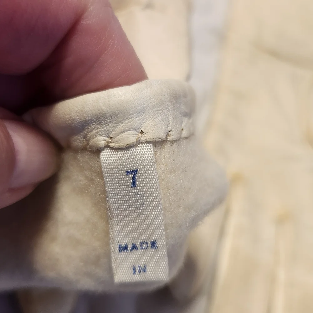 Vintage Cream Leather Gloves